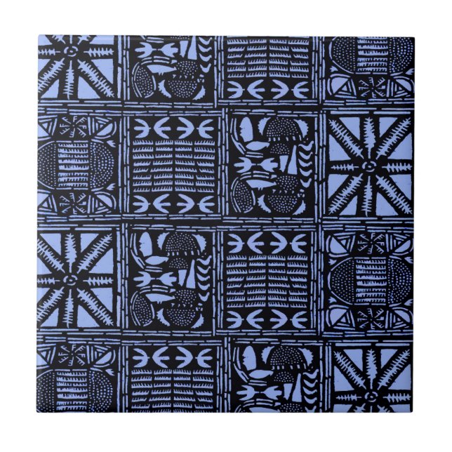 Carreau Couvre-lit Indigo Batik - Bleu (Devant)