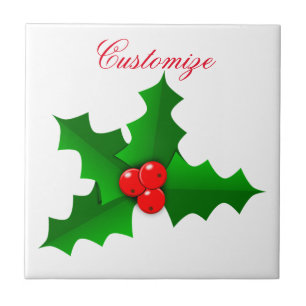 Carreau Cove de Noël verte et rouge