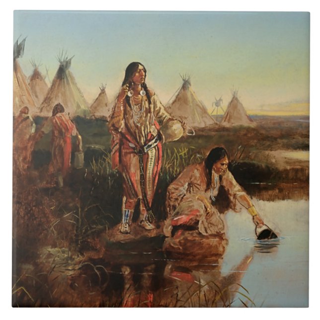 Carreau Cowboy Art de Charles Russell (Devant)