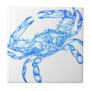 Carreau crabe bleu vintage