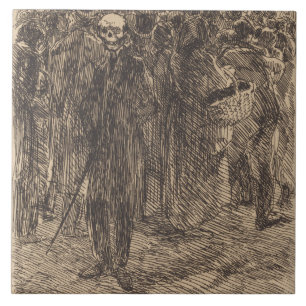 Carreau Crâne dans la foule (par Albert Besnard)