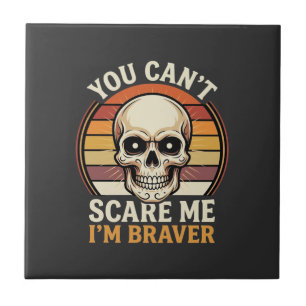 Carreau Crâne Halloween plus courageux Design d'Horreur Ré