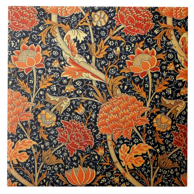 Carreau Cray, un motif de William Morris, (Devant)