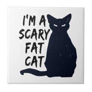 Carreau Création graphique de chat noir Halloween effrayan