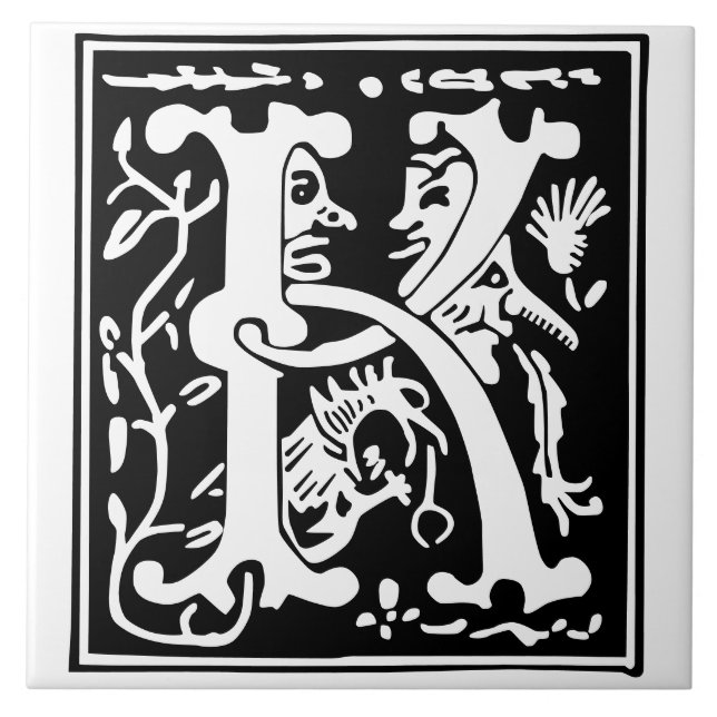 Carreau Créatures mythiques du XVIe siècle Capitale décora (Devant)