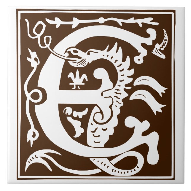 Carreau Créatures mythiques du XVIe siècle Capitale décora (Devant)