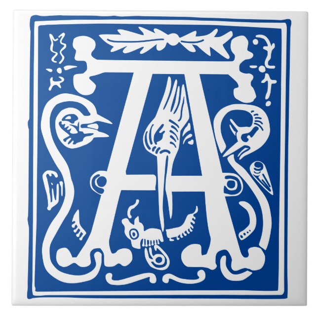 Carreau Créatures mythiques du XVIe siècle Capitale décora (Devant)