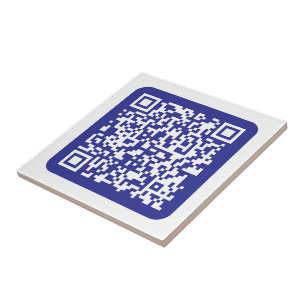 Carreau Créer un code QR analysable Bleu foncé modifiabl