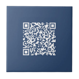 Carreau Créer un code QR scannable Bleu marine délavé