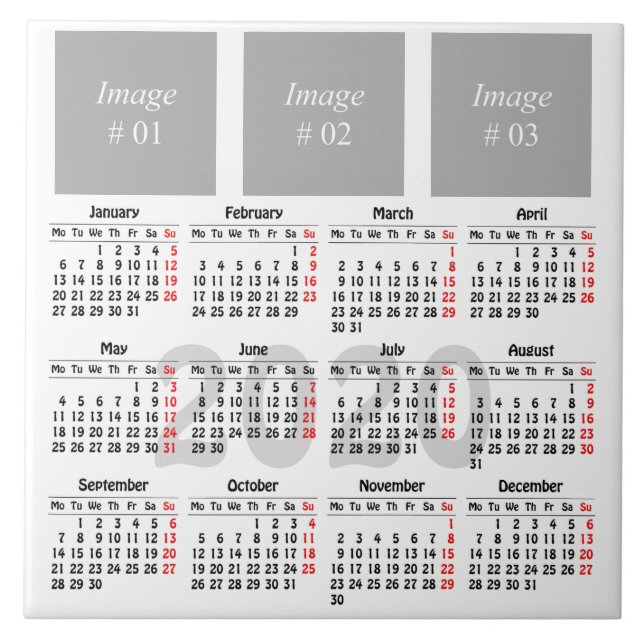 Carreau Créez votre propre calendrier 2020 (Devant)