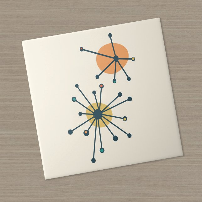 Carreau Crème de démarrage atomique du milieu du siècle, T (Créateur téléchargé)