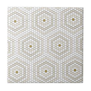 Carreau Crème & Hexagon Beige Penny Tile Hex Tile Motif