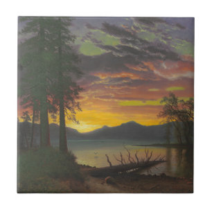 Carreau Crépuscule, le lac Tahoe, c.1870s (huile sur la
