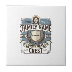 Carreau Crête de nom de famille Jésus Crête de nom de fami
