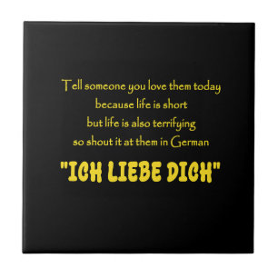 Carreau Criez votre amour en allemand avec humour