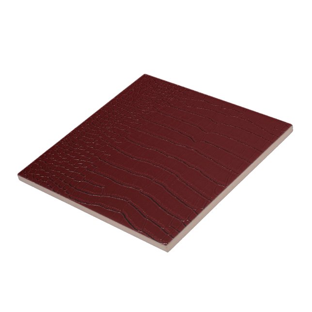 Carreau Crocodile Rouge Peau à imprimer Vernis (Côté)