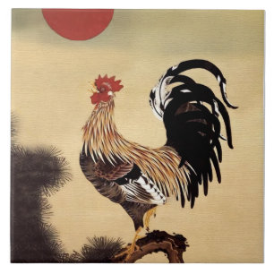 Carreau Croisière de coq par Ito Jakuchu