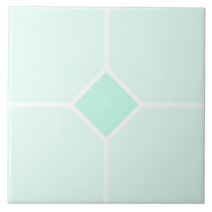 Carreau Croix carré verte et blanche claire cyan