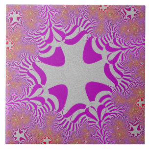 Carreau Croix rose et argent