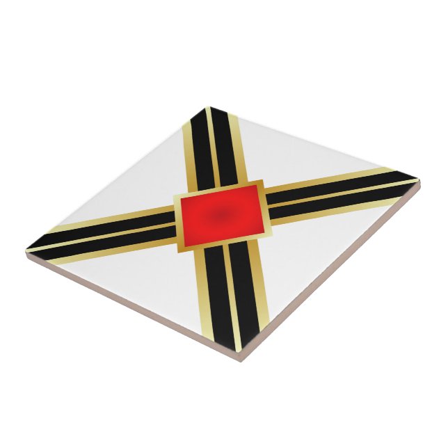 Carreau Croix rouge Gold Black Criss (Côté)