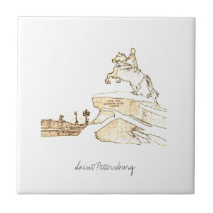 Carreau Croquis d'architecture de la Russie de Saint-Péter