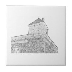 Carreau Croquis sur l'architecture du vieux château