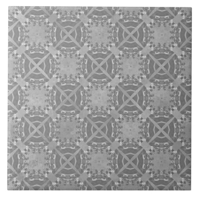 Carreau Crosses and Circles Grey Geometric Pattern (Devant)
