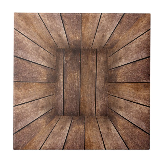 Carreau Cube en bois Abstrait (Devant)