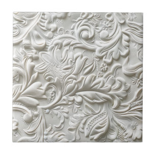 Carreau cuir blanc vintage