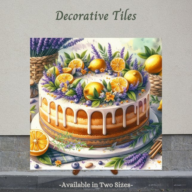 Carreau Cuire avec tradition, Cuire avec amour, Grande Car (Italian inspired decorative tile. Perfect tile to display in the kitchen.)