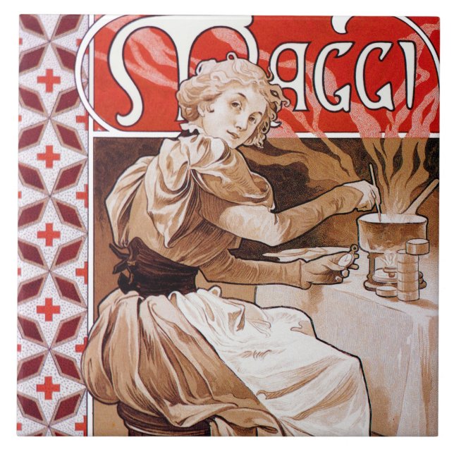 Carreau Cuisine de femme, Alphonse Mucha (Devant)