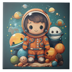 Carreau Cuisine en céramique astronaute