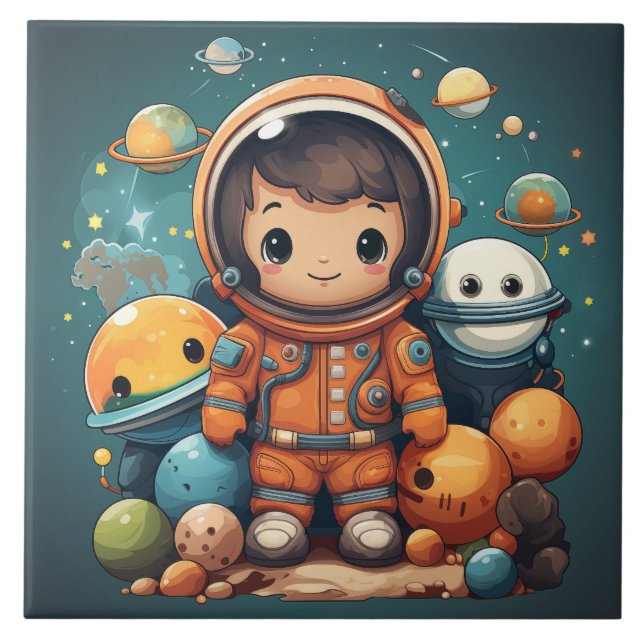 Carreau Cuisine en céramique astronaute (Devant)