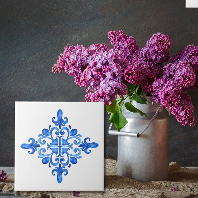 Carreau Cuisine espagnole bleu et blanc portugais Azulejo (Créateur téléchargé)