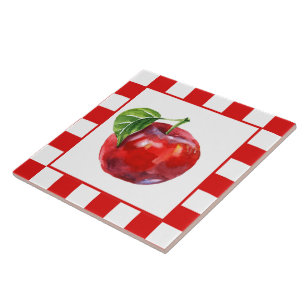 Carreau Cuisine pomme couleur aquarelle mignonne