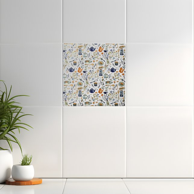 Carreau Cuisine rustique Peinte à la main (Créateur téléchargé)