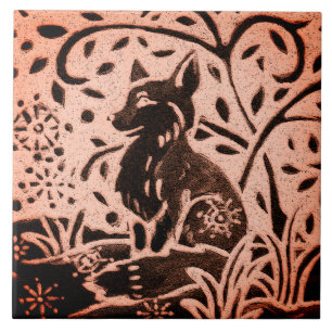 Carreau Cuivre Brown bois Fox neige hiver hiver automne Tr