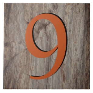 Carreau Cuivre Numéro de la maison Tuile 9 sur pierre gris