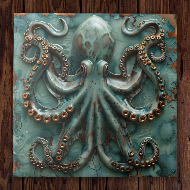 Carreau Cuivre Octopus Turquoise (Créateur téléchargé)
