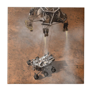 Carreau Curiosity Arrivant Sur La Surface Martienne.