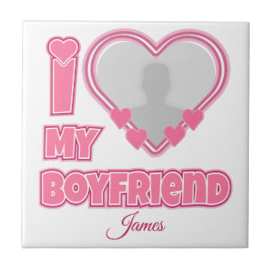 Carreau Custom I Love My Boyfriend - Ajouter photo et nom