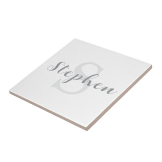 Carreau Custom Script Monogram Name Ceramic Tile