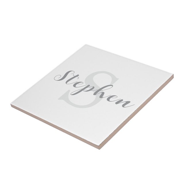 Carreau Custom Script Monogram Name Ceramic Tile (Côté)