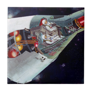 Carreau Cutaway Un Appareil Spacecraft Gemini À Deux Perso