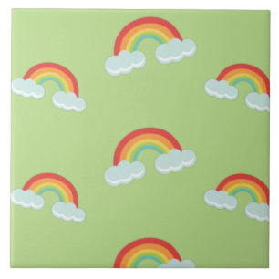 Carreau Cute arc-en-ciel avec Motif nuages