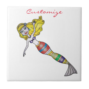 Carreau Cute Blonde Mermaid Thunder_Cove