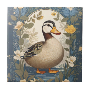 Carreau Cute Canard Vintage Floral Nature Inspiré