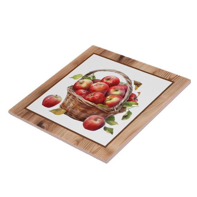 Carreau Cute cuisine de pommes en faux bois (Côté)