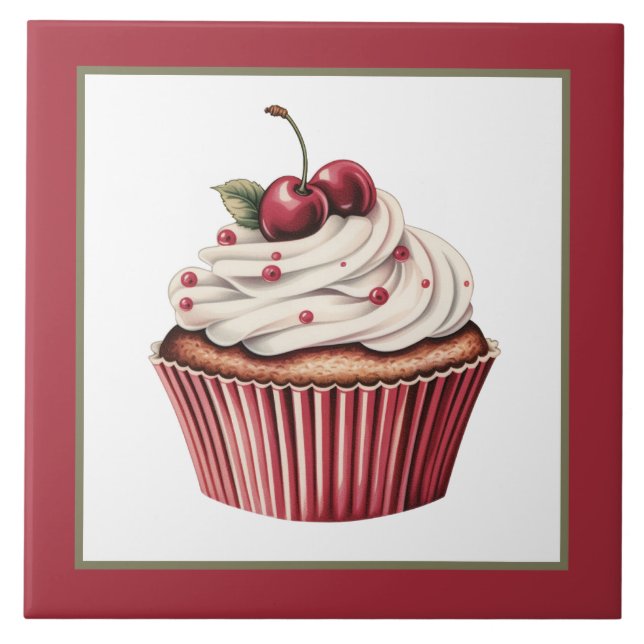 Carreau Cute cupcake boulangerie maison artisanat (Devant)