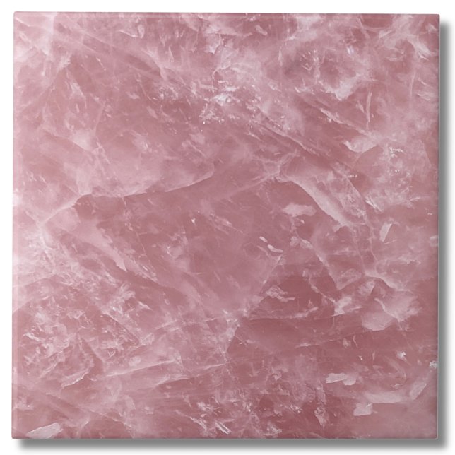 Carreau Cute Elegant Bébé tendance rose Quartz Rose Crysta (Cute Elegant Trendy Baby Pink Rose Quartz Crystal Ceramic Tile)